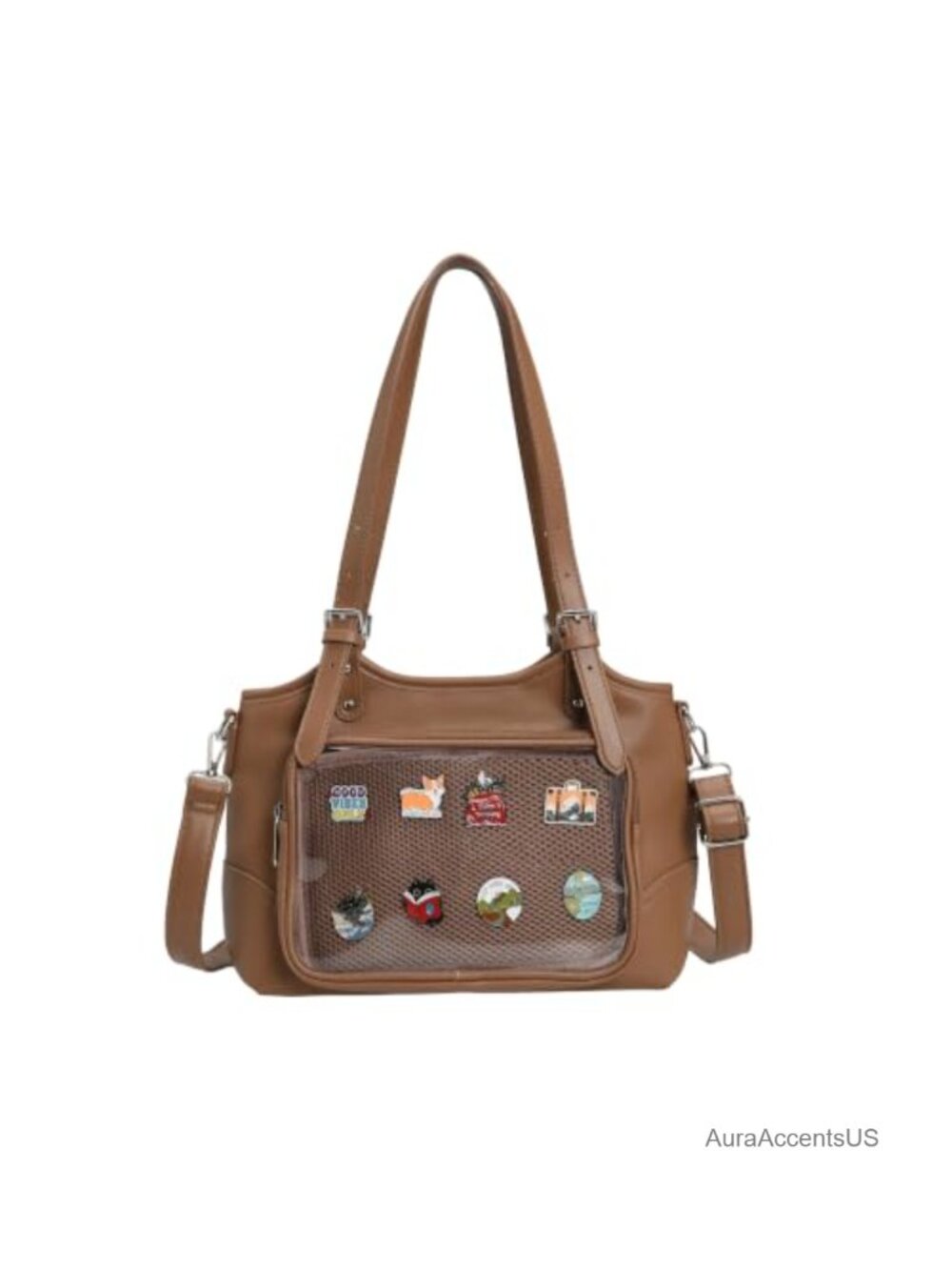 PU Leather Anime Ita Bag Crossbody Shoulder Tote Pin Display